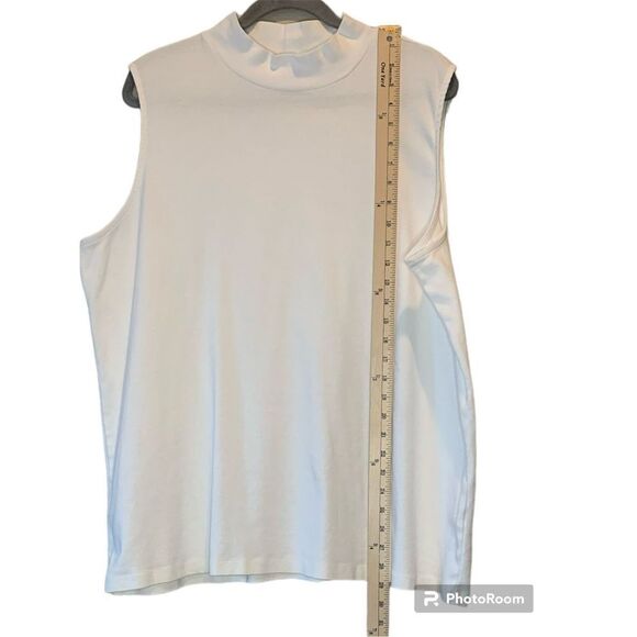 cj & banks Womens Size 3X Mock Neck Sleeveless Tank Top White - Picture 4 of 6